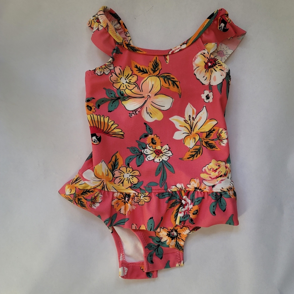 Oshkosh B'gosh Tropical Print Baby One Piece Swimsuit Size 12 months